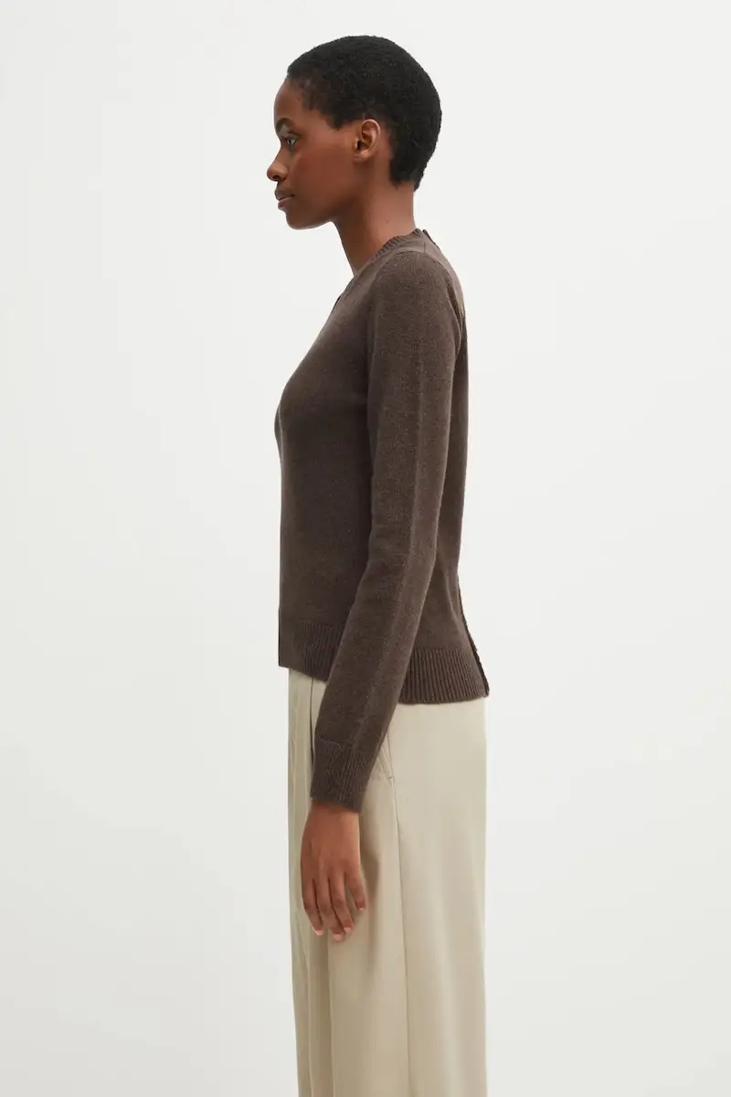 maglione con lana colore marrone S62HN0007.M13187.144 miniatura 2