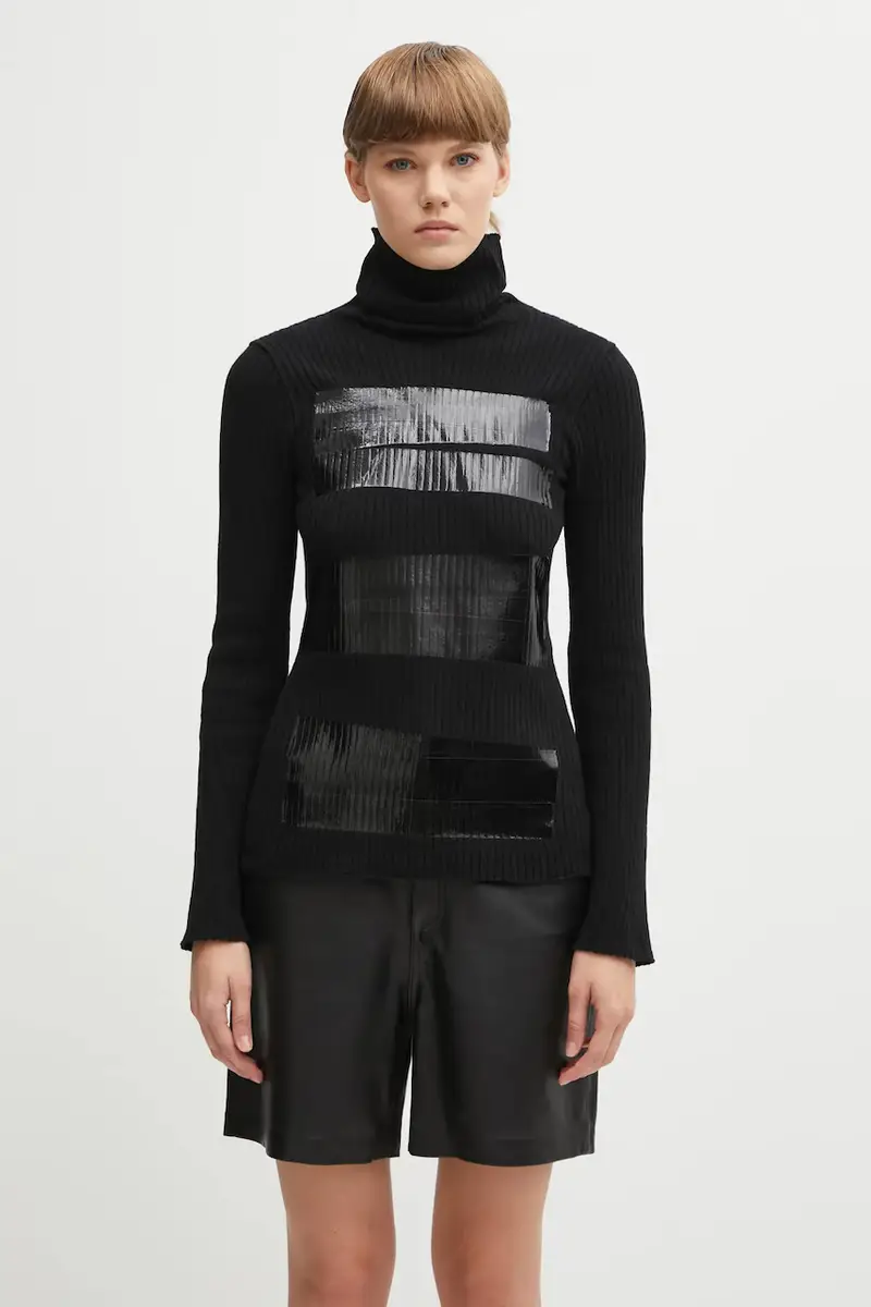 maglione con lana colore nero S62HA0095.M13196.900S