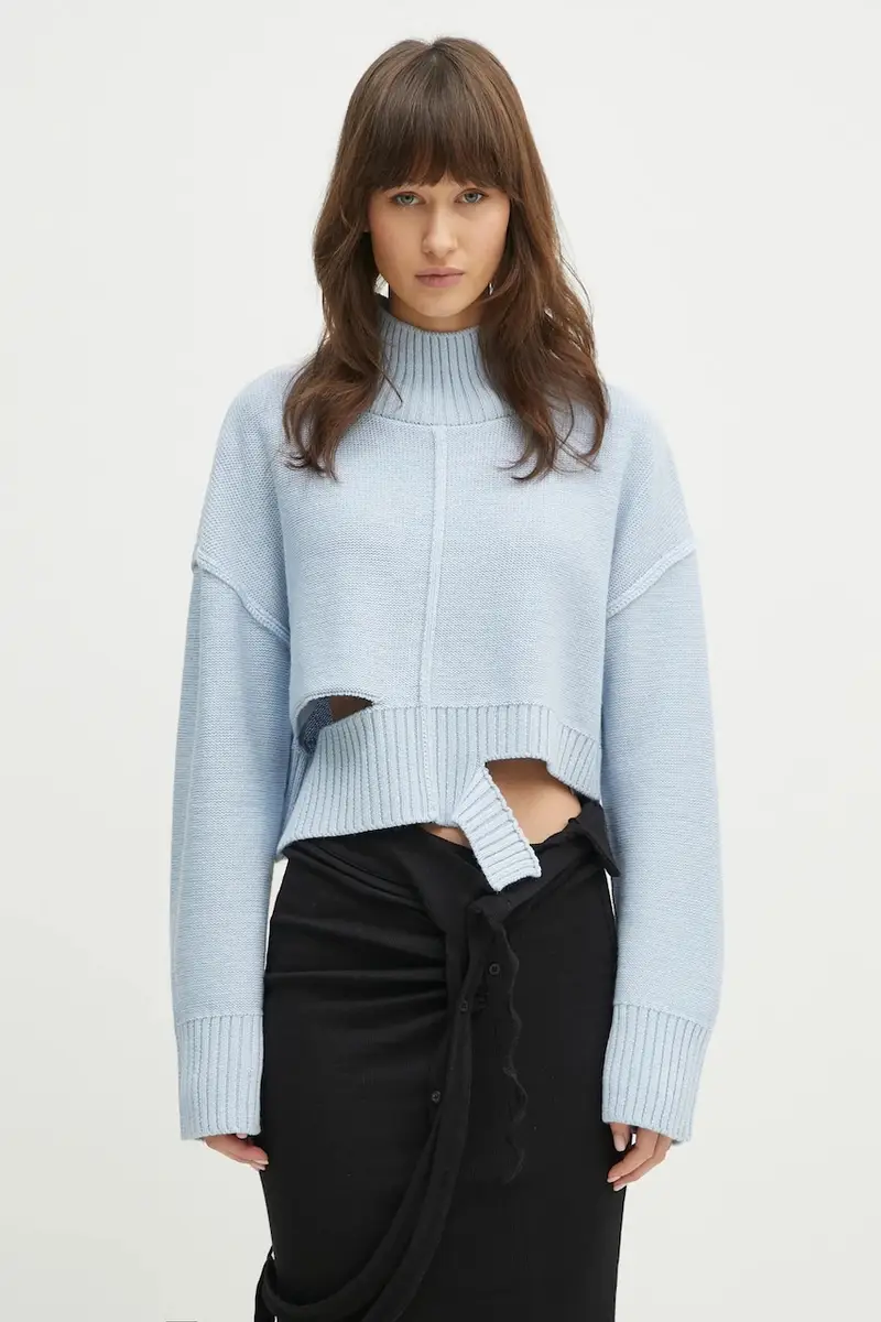 maglione in lana donna colore blu S52HA0290