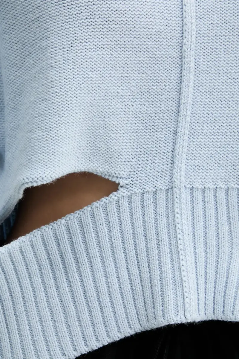 maglione in lana donna colore blu S52HA0290 miniatura 5