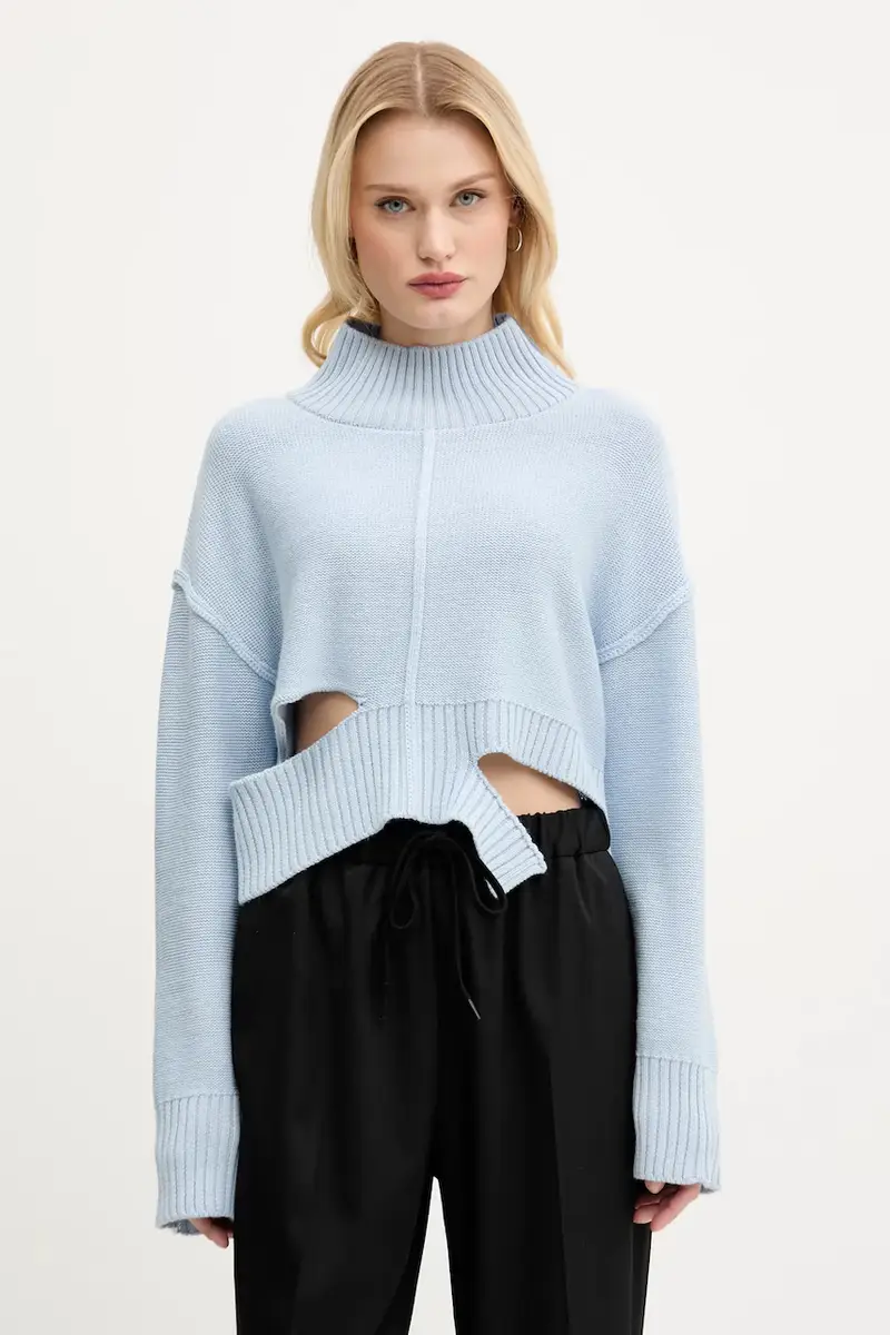 maglione in lana donna colore blu S52HA0290