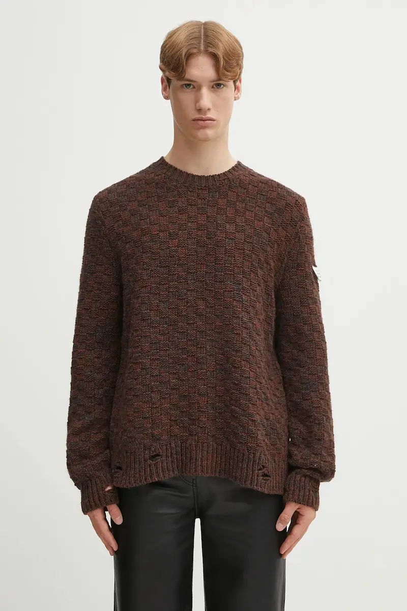 maglione in lana uomo colore marrone SH2HL0034.M13174.961