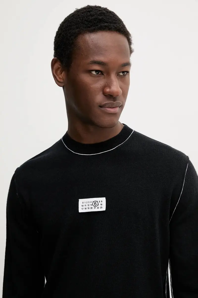 maglione in lana uomo colore nero SH0HL0017 miniatura 4