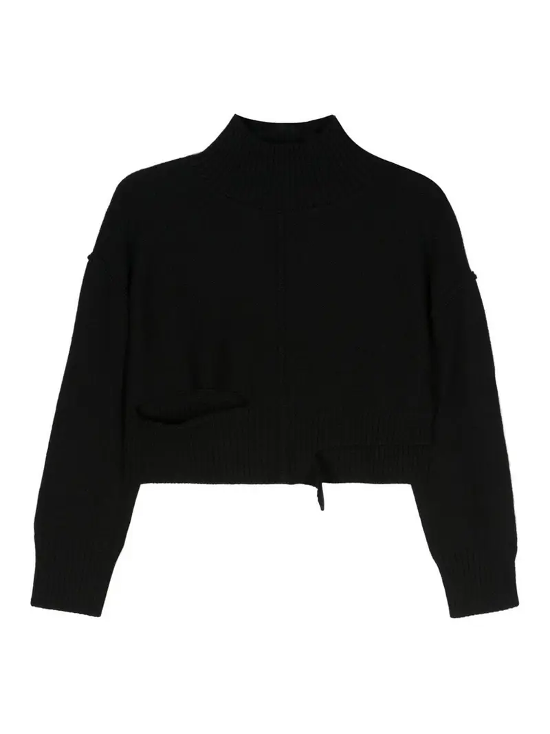 Maglione in misto lana con cut-out Nero