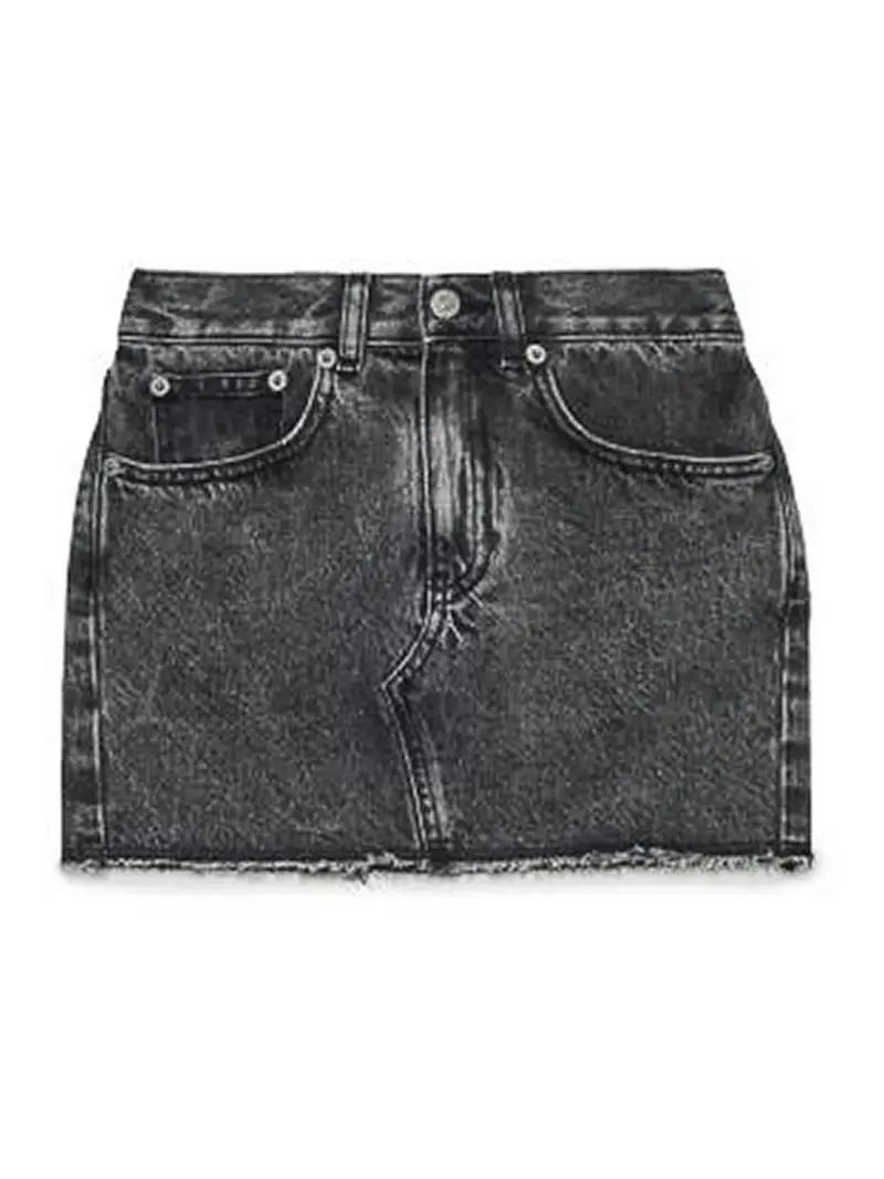 Minigonna Con Logo Nero