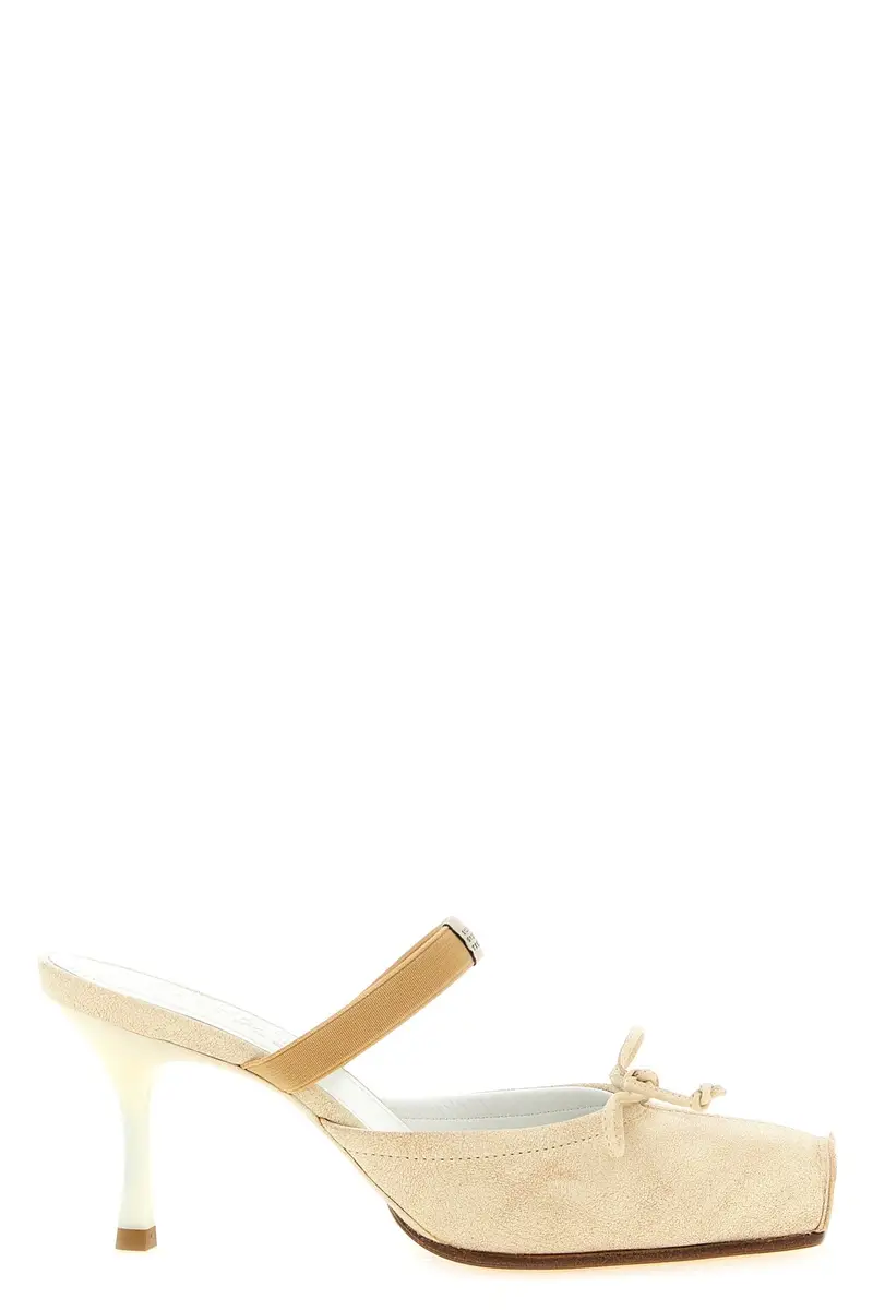 Mule Punta Quadrata Beige