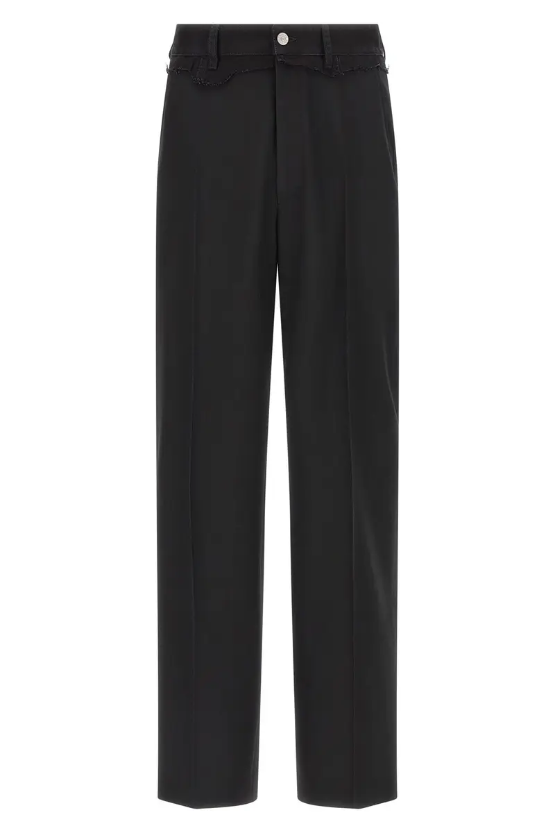 Pantalone Inserto Denim Nero