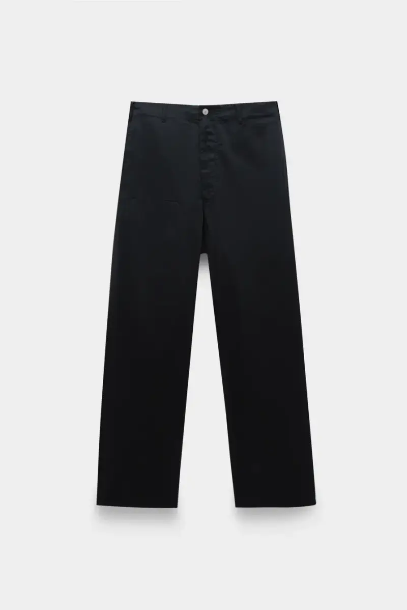 Mm6 Maison Margiela Pantaloni neri in raso di cotone