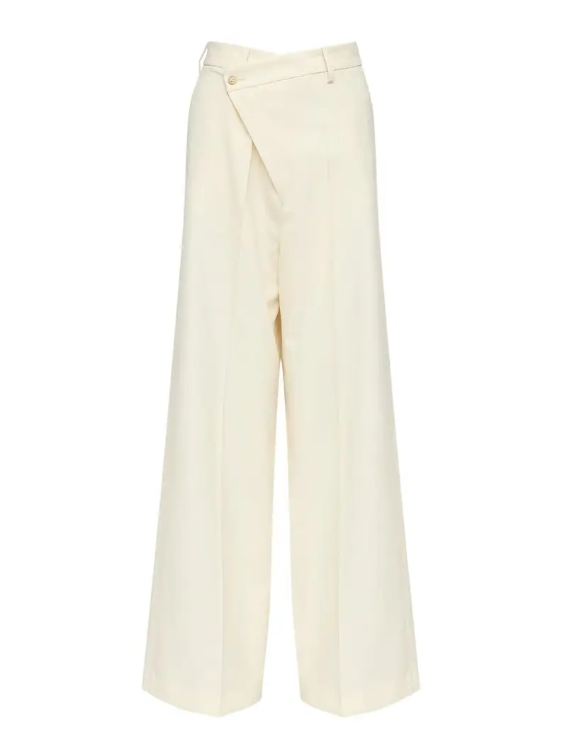 Pantaloni Con Chiusura Decentrata Beige