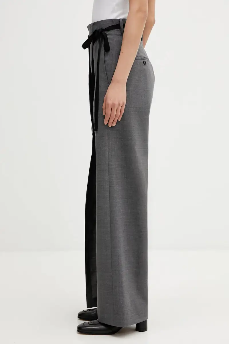 pantaloni con lana Grigio miniatura 2