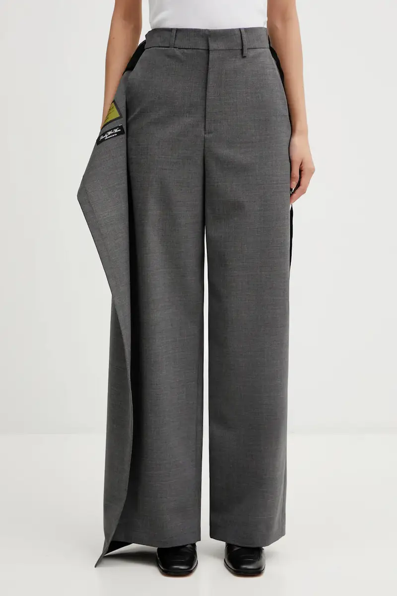 pantaloni con lana Grigio miniatura 5