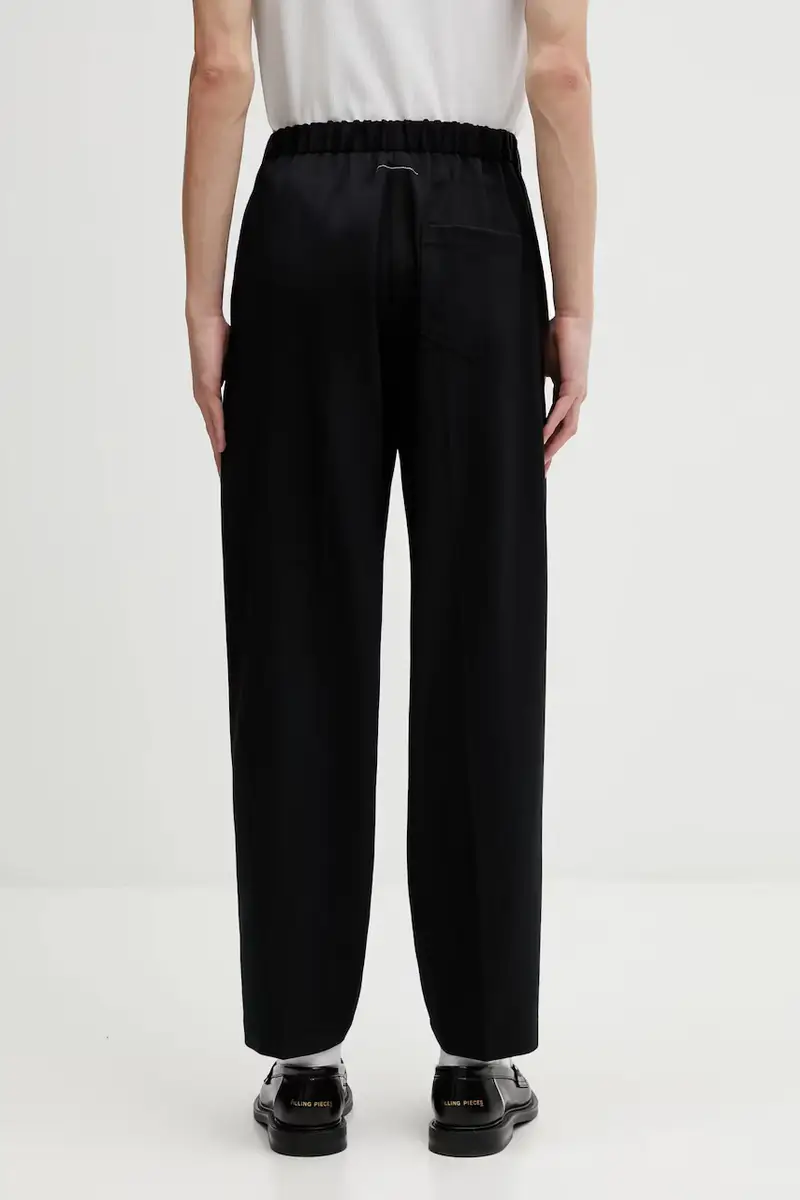 pantaloni con lana Nero miniatura 3