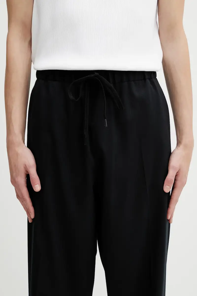 pantaloni con lana Nero miniatura 4