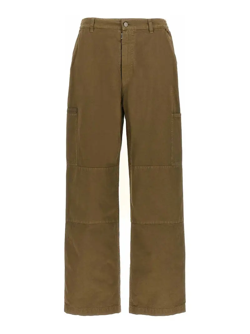 Pantaloni con ricamo logo Verde