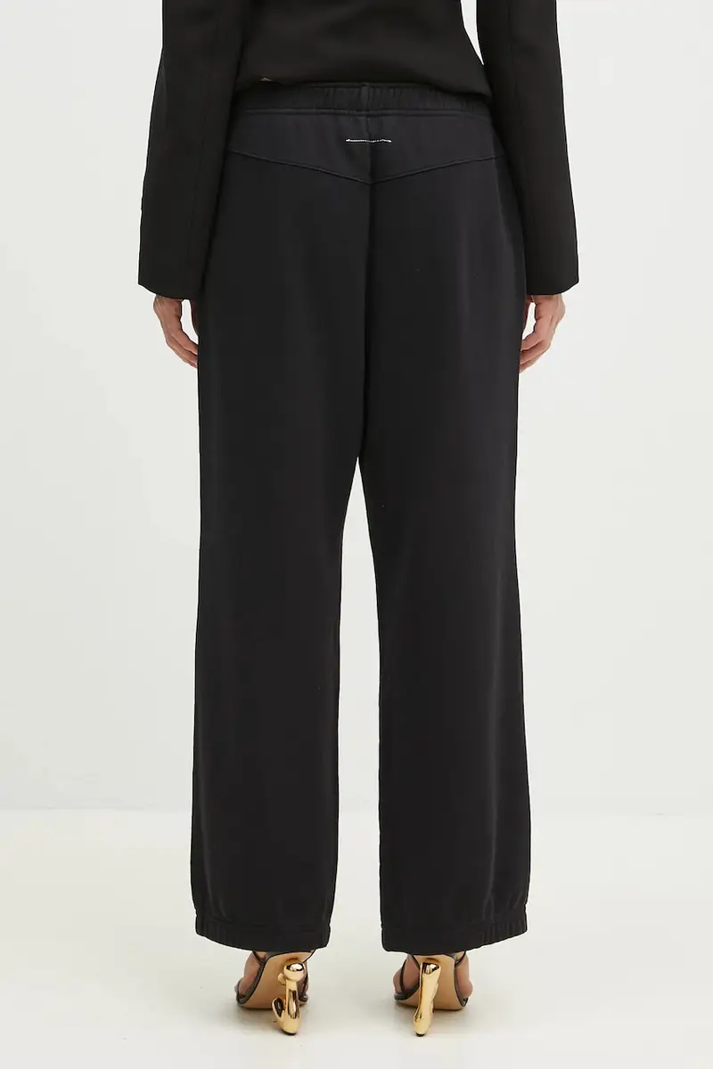 pantaloni della tuta di cotone donna colore nero S62KB0227