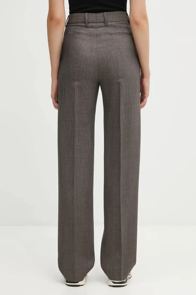 pantaloni in lana donna colore marrone S62KB0247.M35636.001F miniatura 3