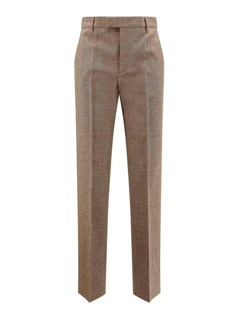 Pantaloni In Lana Vergine Beige