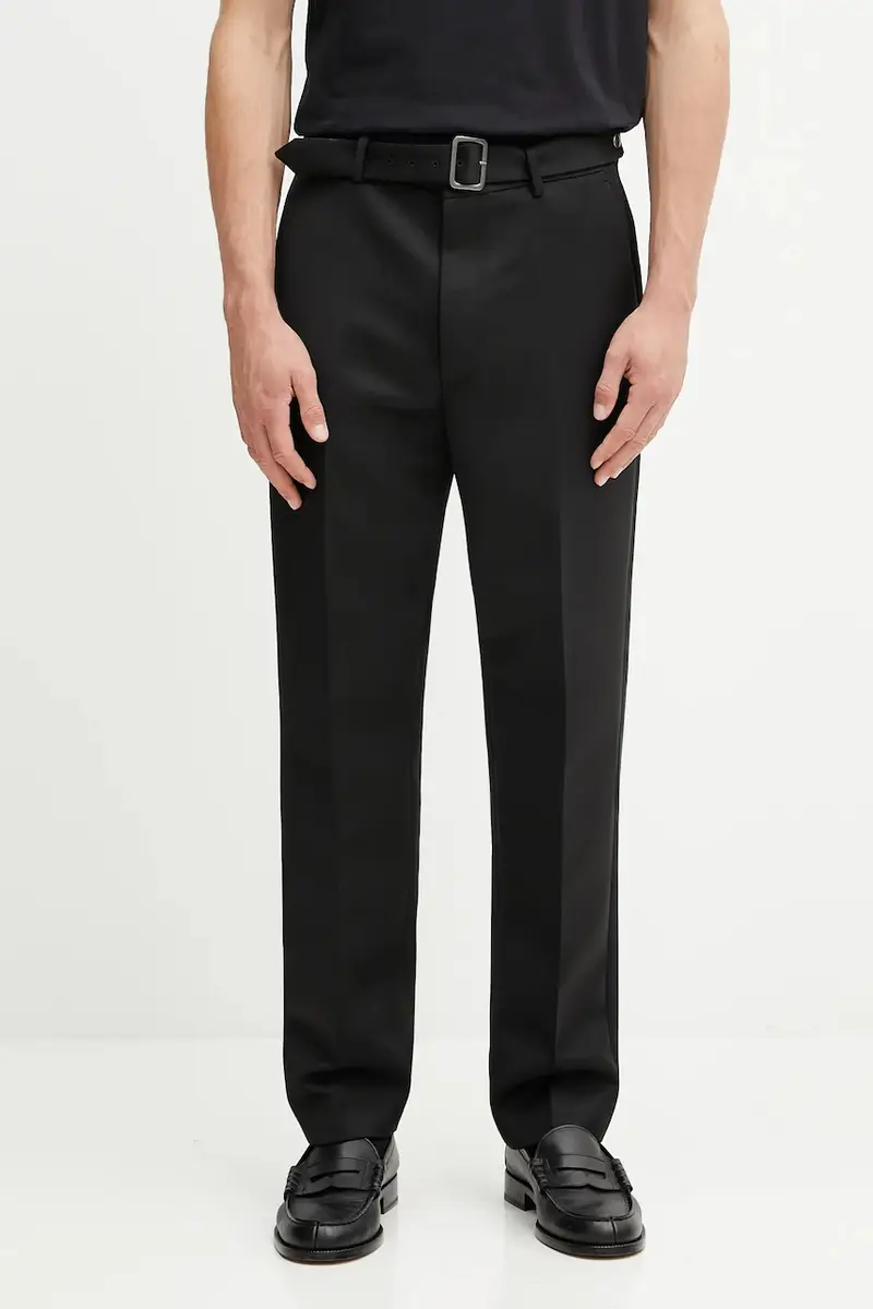 pantaloni in misto lana uomo colore nero SH2KA0042.M35612.900