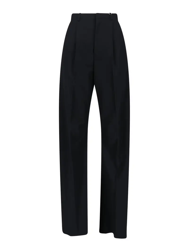 Pantaloni In Misto Lana Vergine Nero