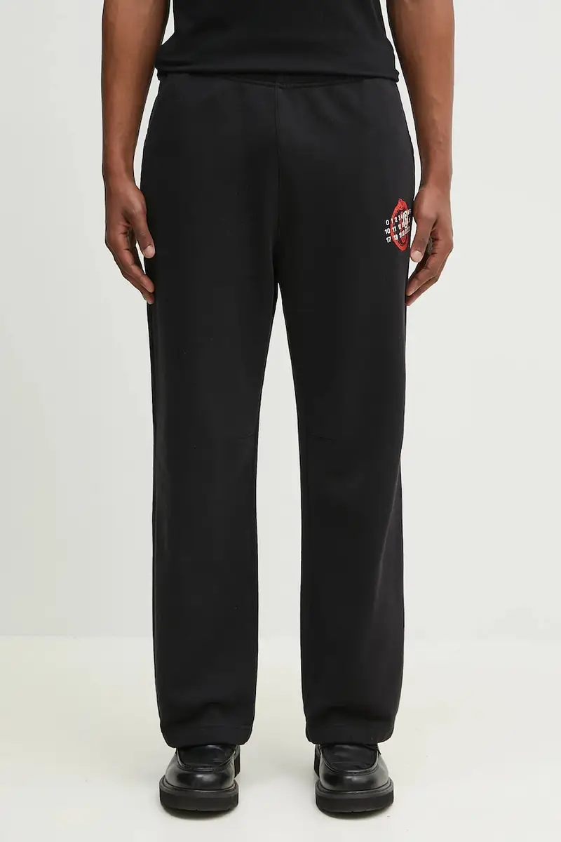 pantaloni tuta di cotone uomo colore nero SH2KA0027