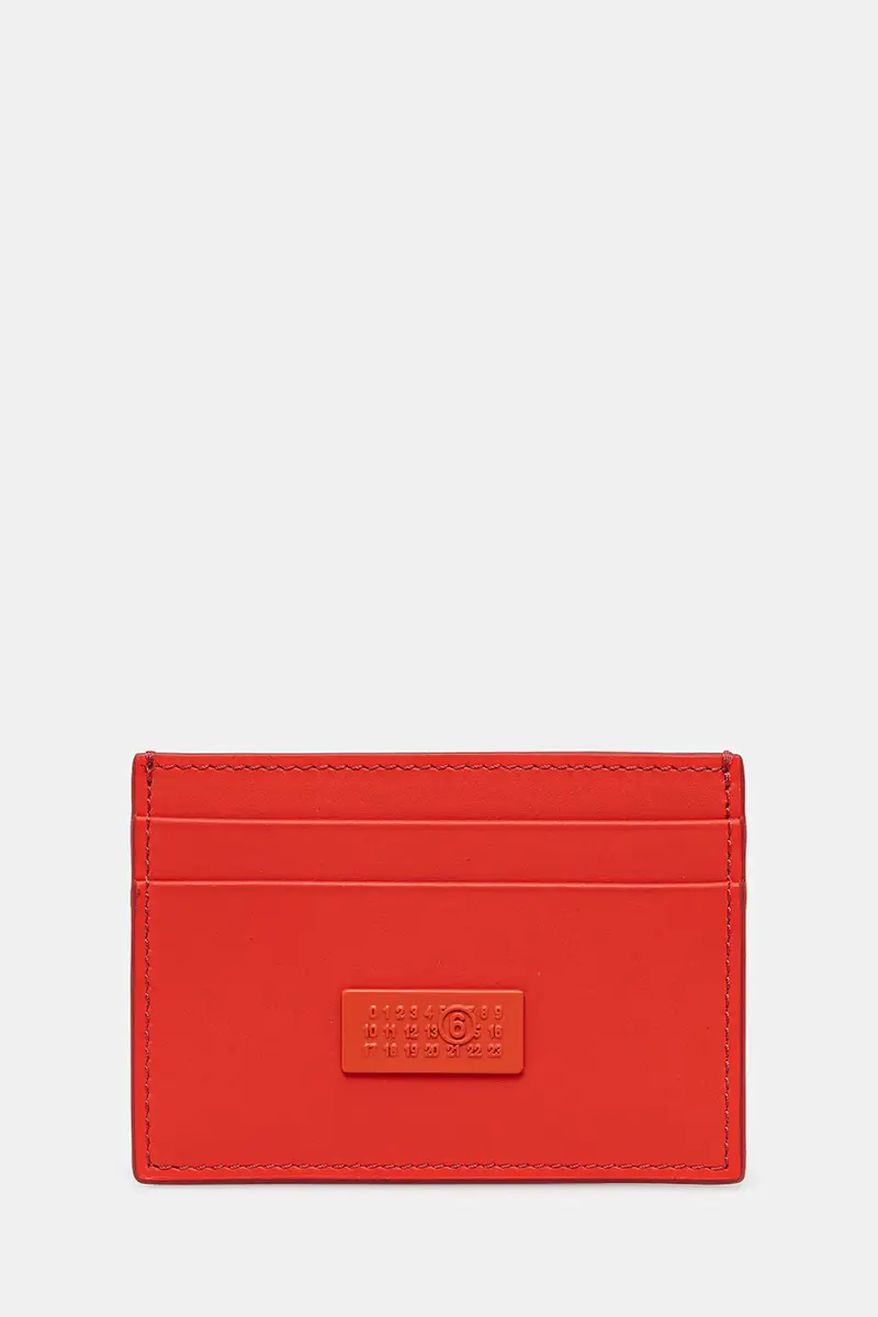 portacarte in pelle Rosso