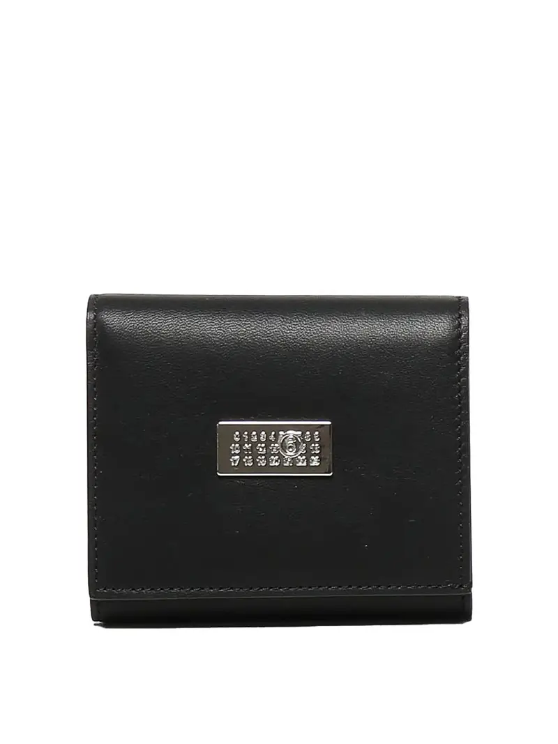 Portafoglio bi-folf con logo Nero