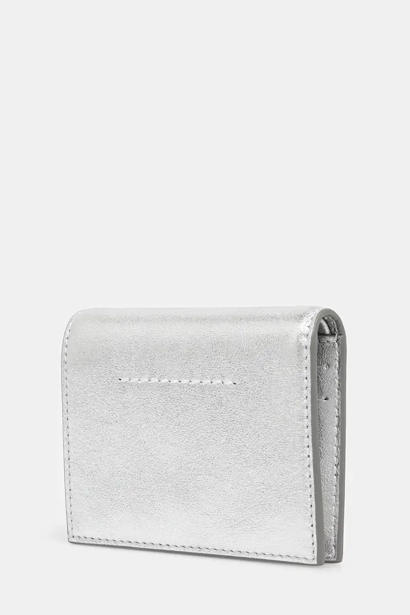 portafoglio in pelle Grigio miniatura 2