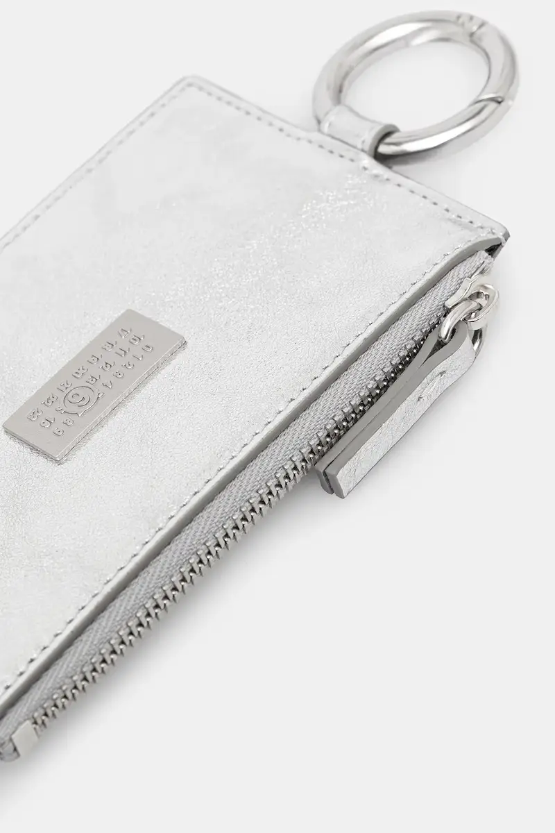 portafoglio in pelle Grigio miniatura 3