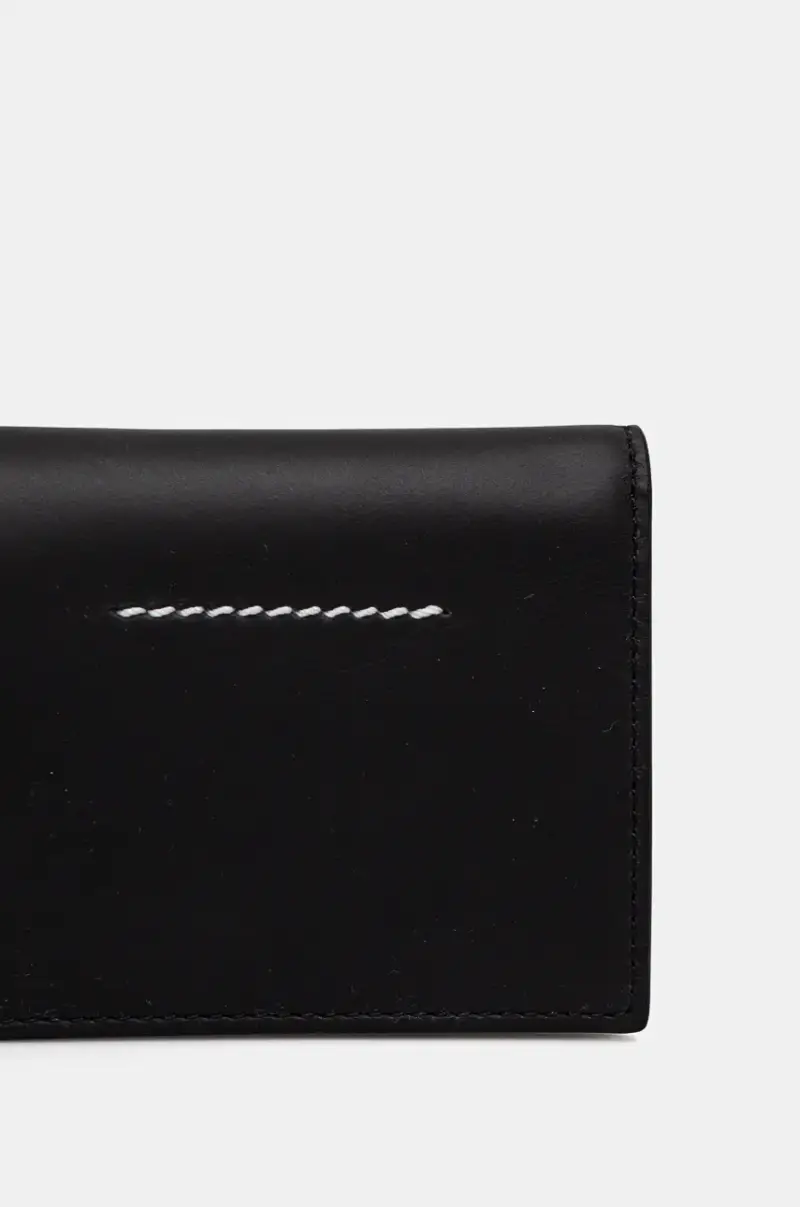 Mm6 Maison Margiela Portafoglio in pelle nero miniatura 3