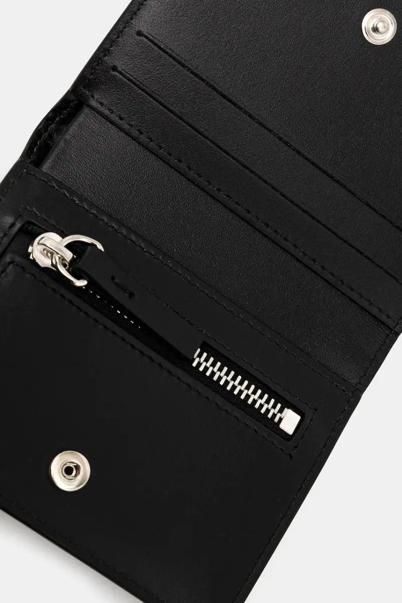 portafoglio in pelle Nero miniatura 3