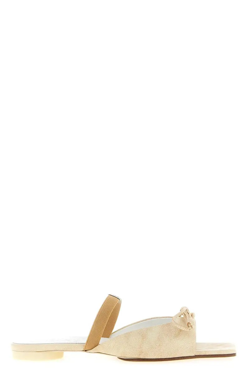 Sandalo Punta Squadrata Beige