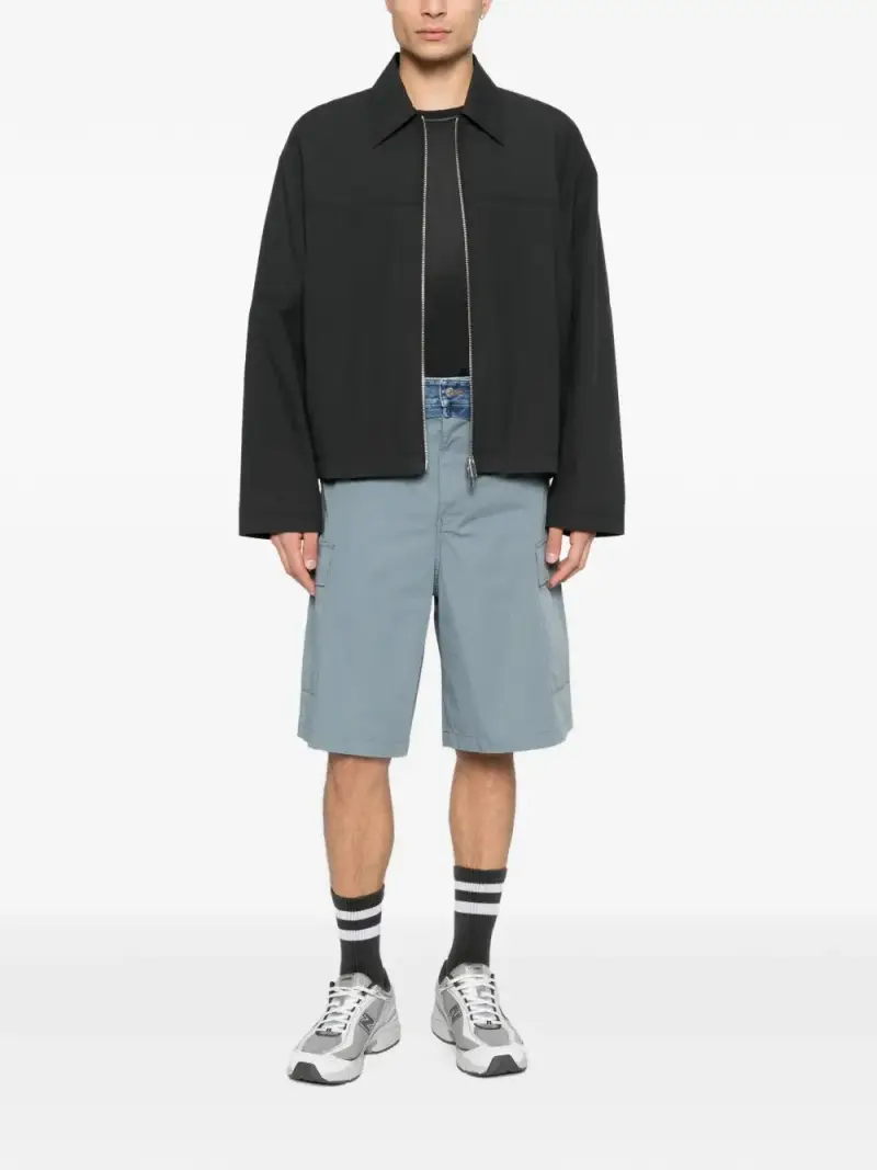 Mm6 Maison Margiela Shorts grigi con cintura in denim miniatura 2