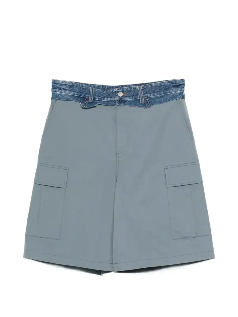 Mm6 Maison Margiela Shorts grigi con cintura in denim