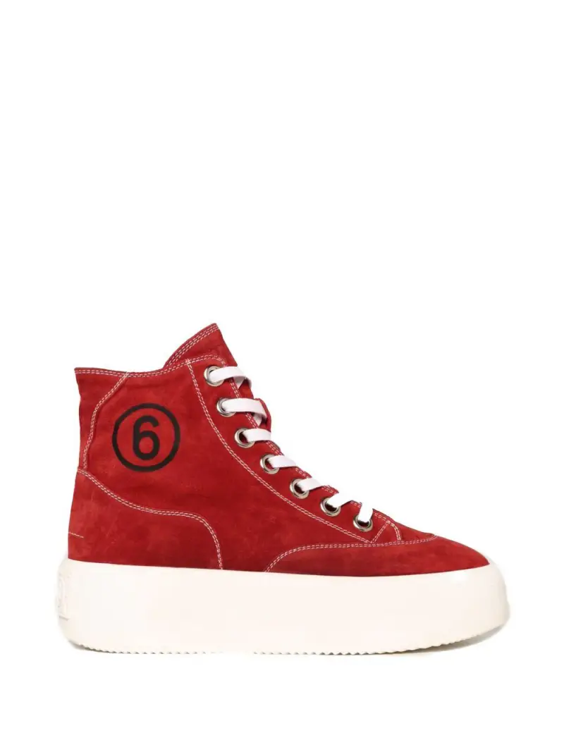 Sneakers platform camoscio rosse Rossa miniatura 2