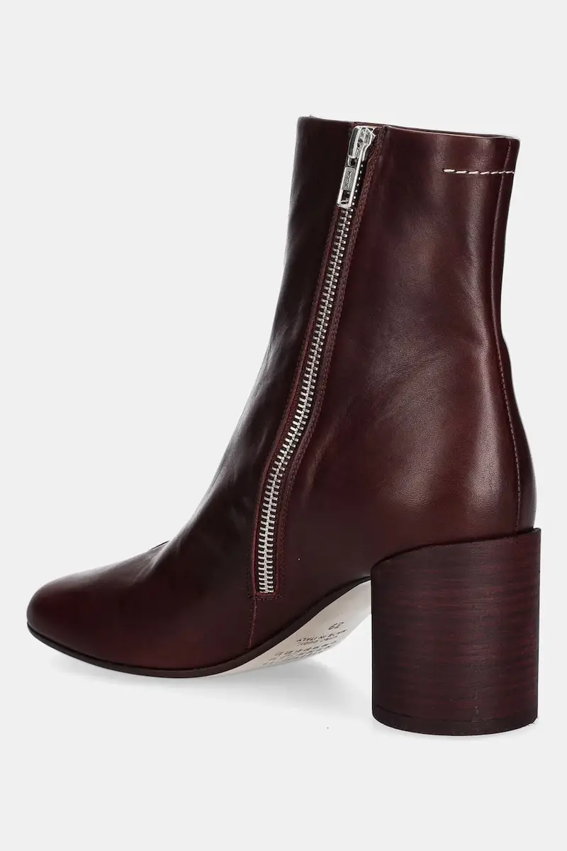 stivaletti alla caviglia in pelle donna colore granata S59WU0260.P5000.T2353 miniatura 3