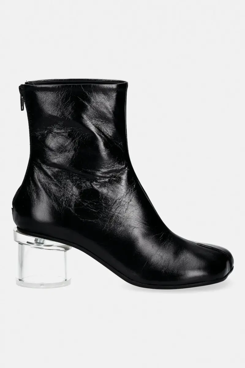 Mm6 Maison Margiela Stivaletti alla Caviglia in Pelle Nero miniatura 2