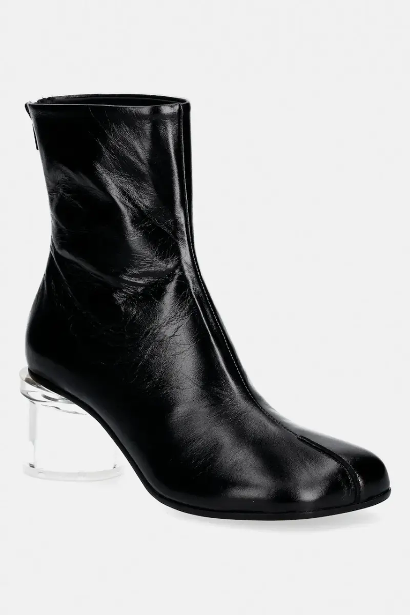 Mm6 Maison Margiela Stivaletti alla Caviglia in Pelle Nero