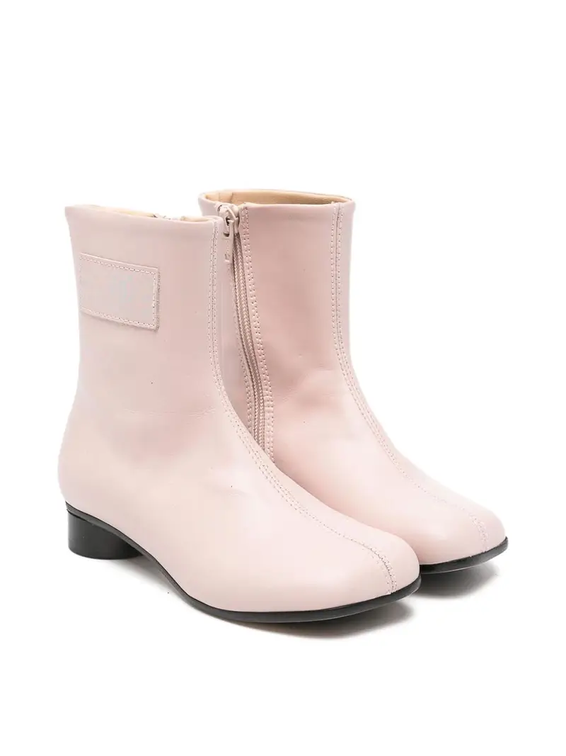 Stivaletti Con Logo Color Carne E Neutri