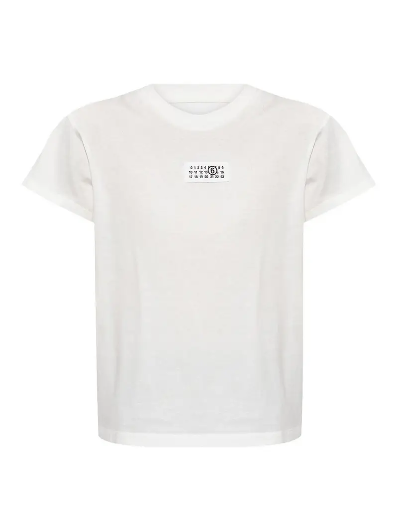 T-shirt in cotone con motivo numeri Bianco