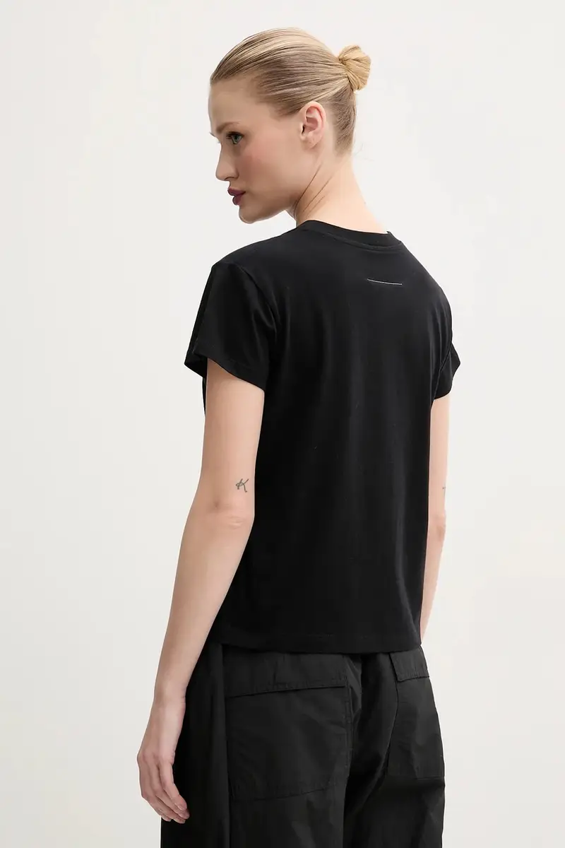 MM6 MAISON MARGIELA T-shirt Donna Nero 3327032 miniatura 3