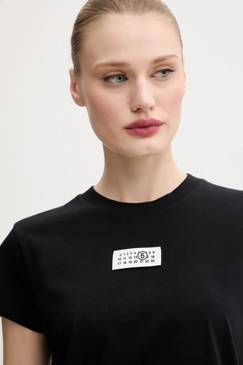MM6 MAISON MARGIELA T-shirt Donna Nero 3327032 miniatura 4