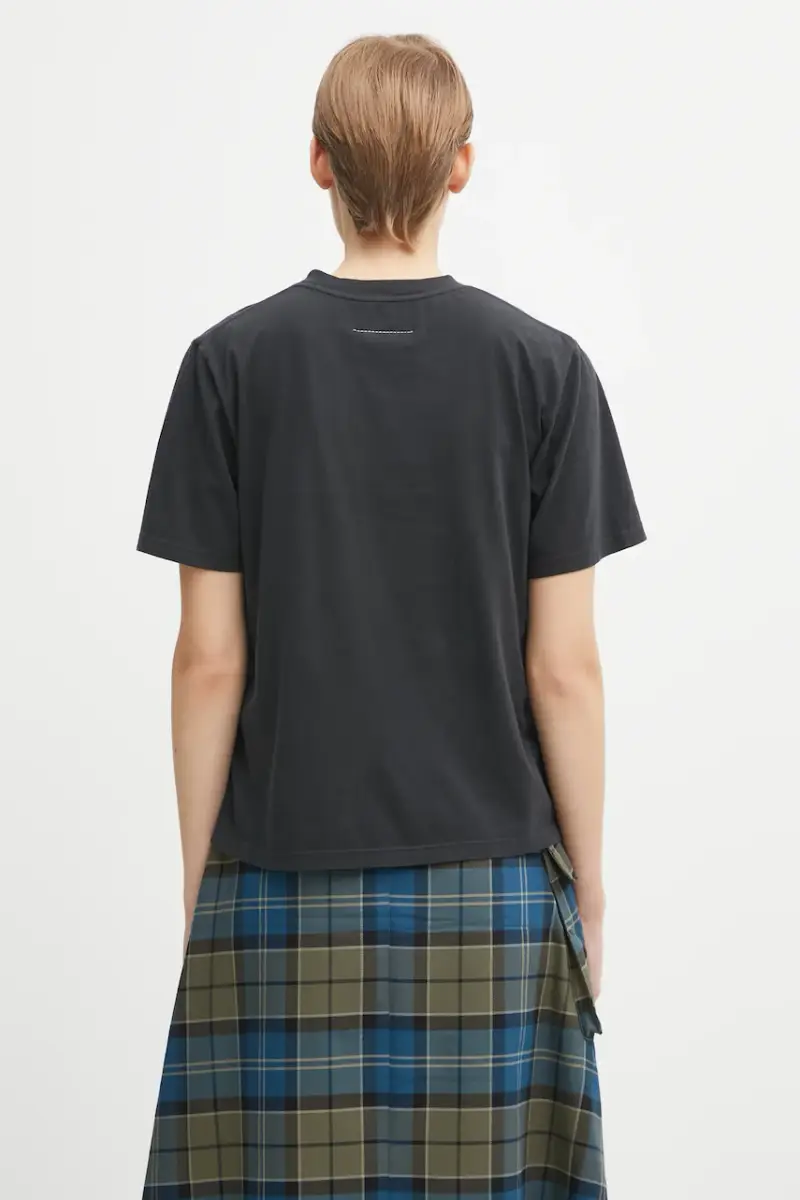 MM6 MAISON MARGIELA T-shirt Donna Nero 3039595 miniatura 3