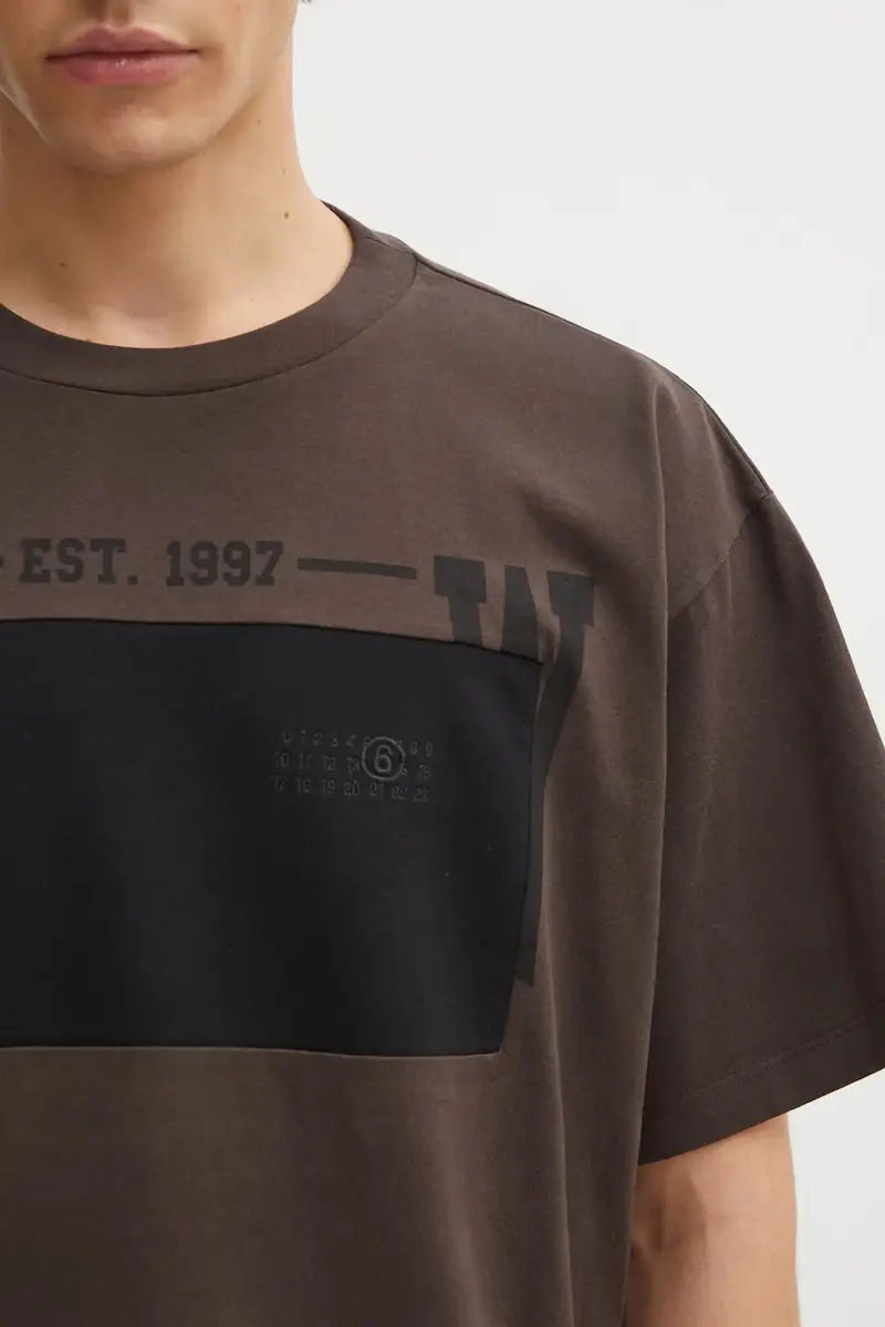 MM6 MAISON MARGIELA T-shirt Uomo Marrone 3103124 miniatura 4