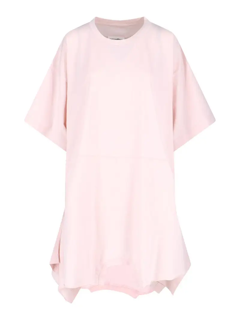 Vestito Asimmetrico Color Carne E Neutri