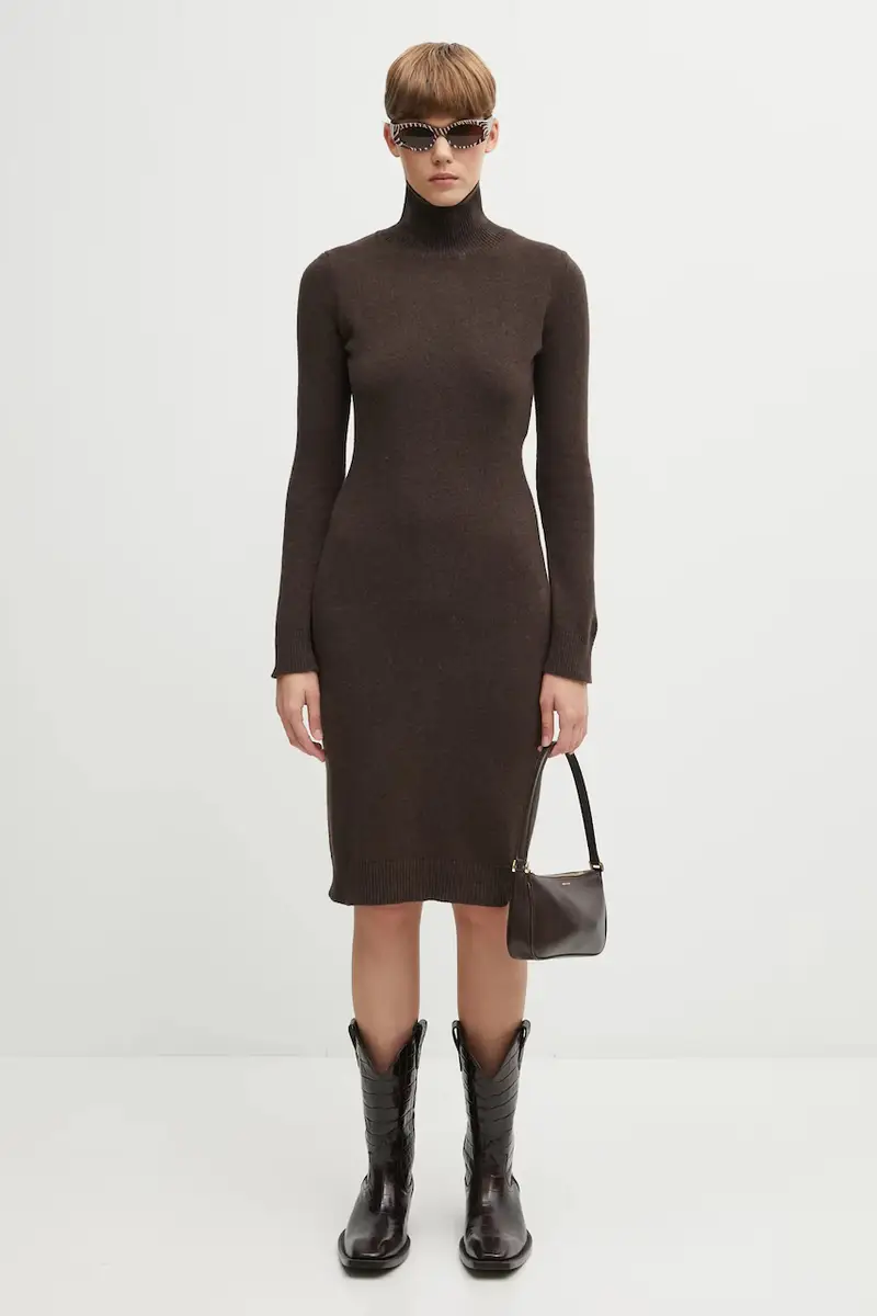 vestito con lana colore marrone S62DD0054.M13187.144 miniatura 5