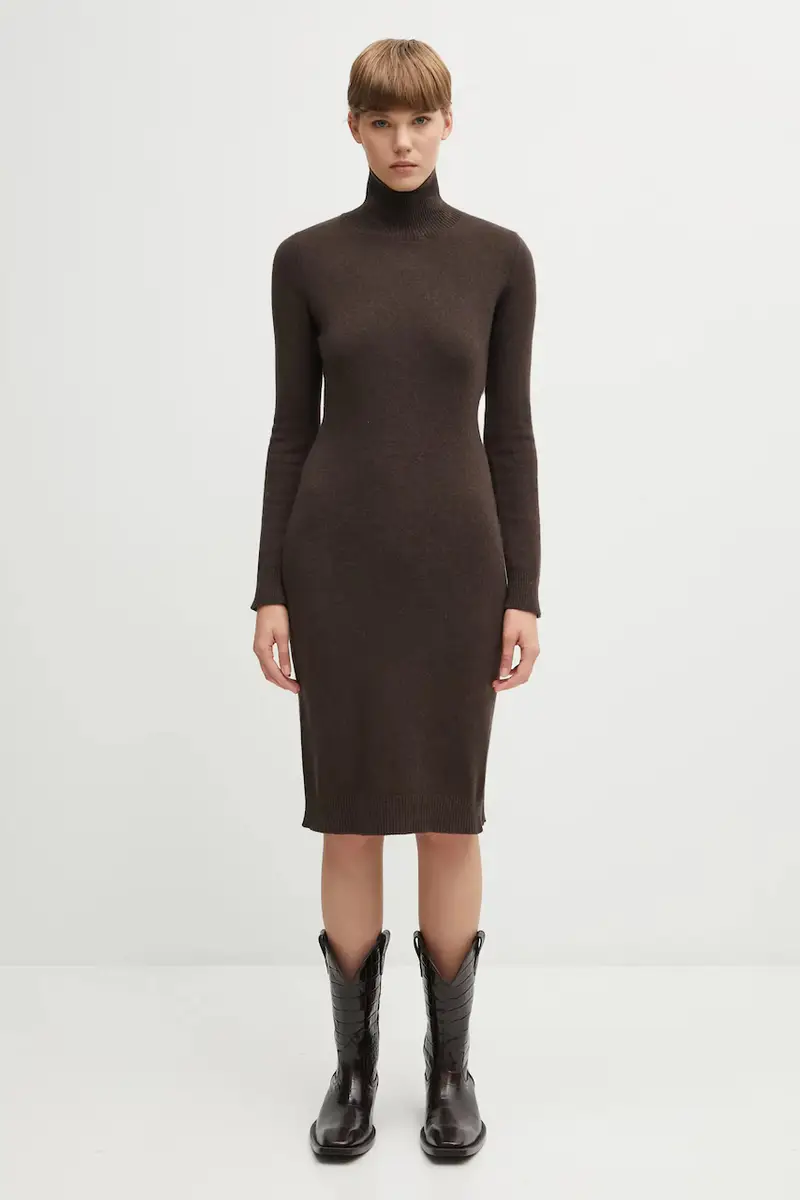 vestito con lana colore marrone S62DD0054.M13187.144