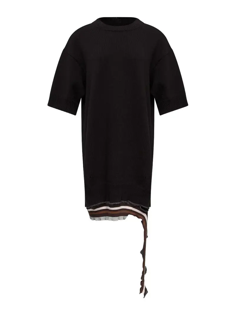 Vestito Corto Con Effetto Vissuto Nero