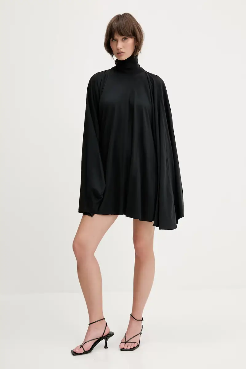 vestito in cotone colore nero S62DA0038 miniatura 2