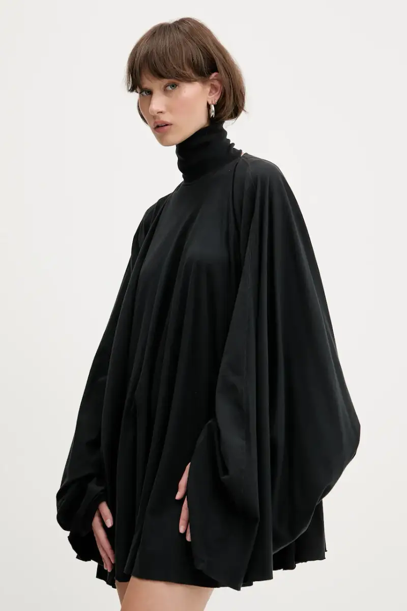 vestito in cotone colore nero S62DA0038 miniatura 3