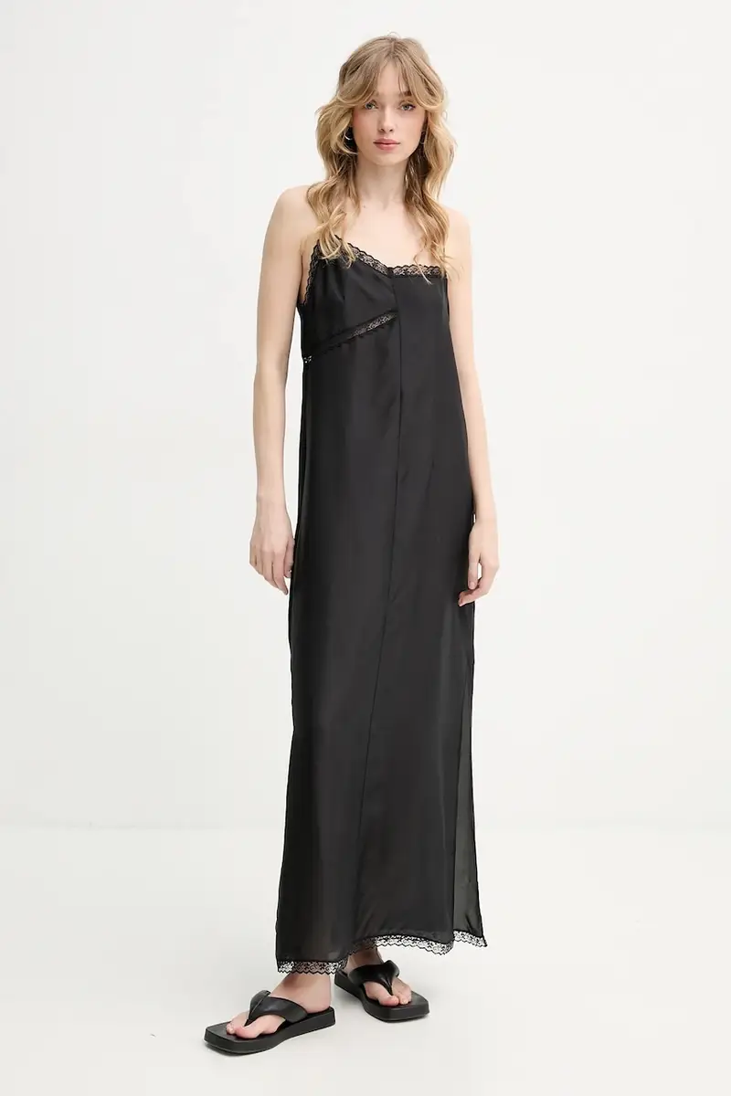 vestito in seta colore nero S52CT0785.M35244